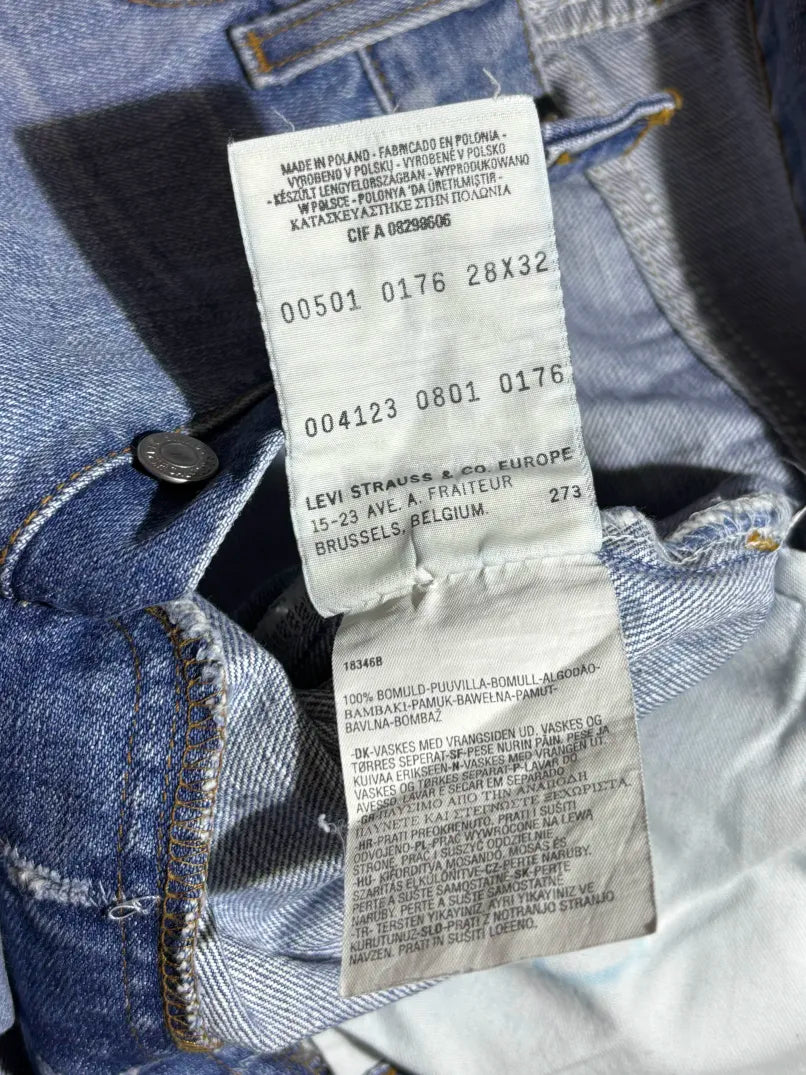 Levis 501 28 x 32 Męskie Spodnie Straight 00's